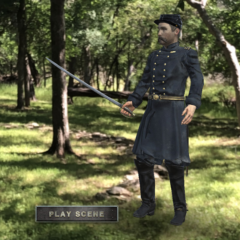 the battle of gettysburg soldier augmented reality scene