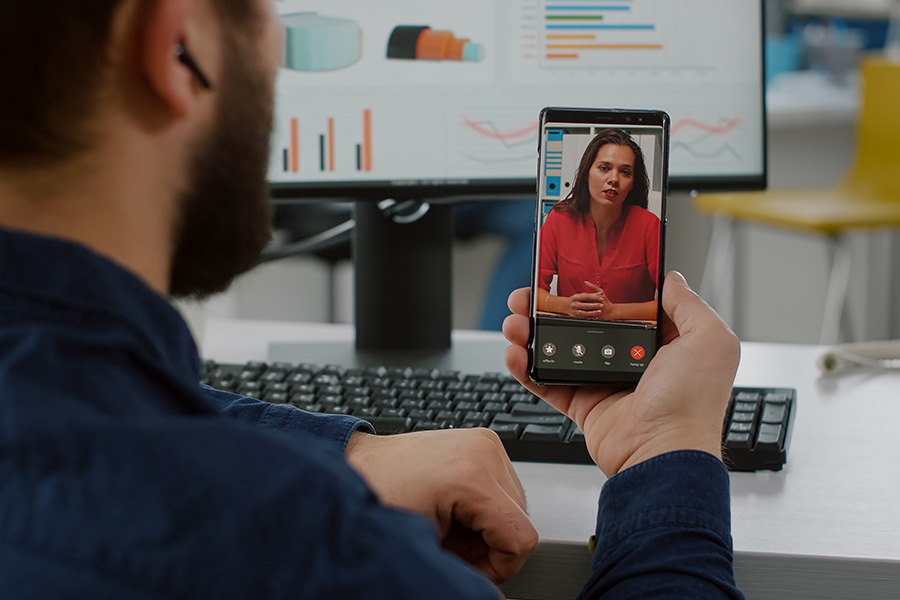 mobile video meeting with a smartphone