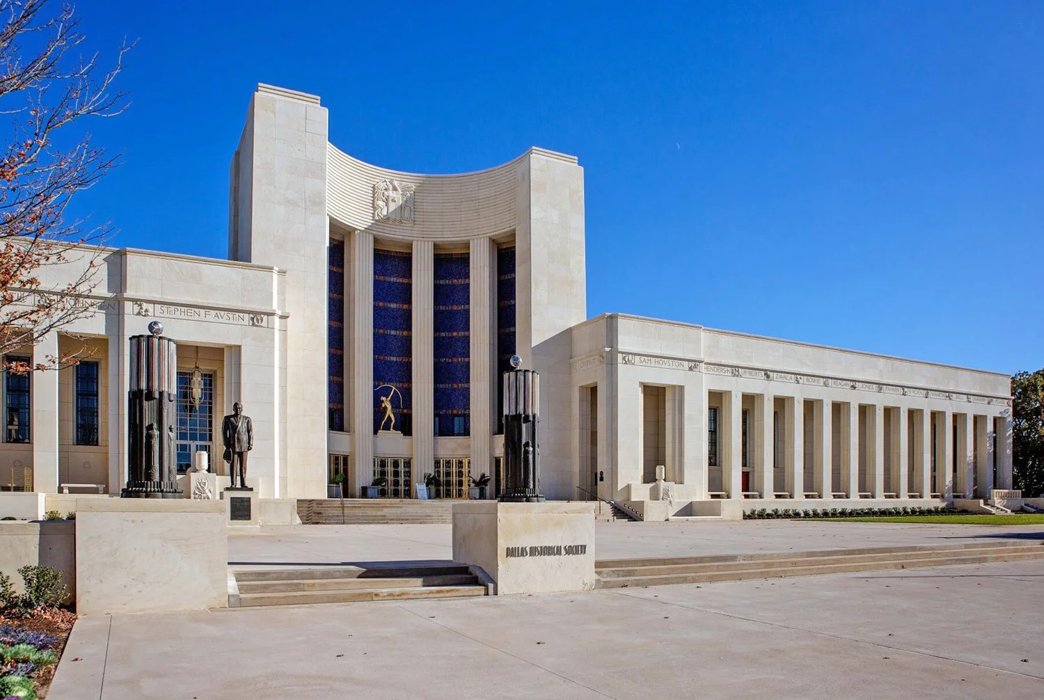 Hall of State Front Entrance of the Dallas Historical Society, located in Dallas, TX